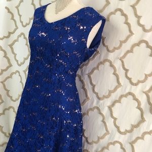 Sequence & Lace Shift Dress